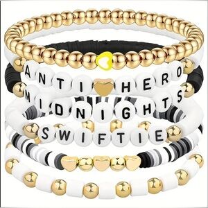 New! Taylor Swift Swiftie Midnights Anti Hero Friendship Bracelet Set of 5
